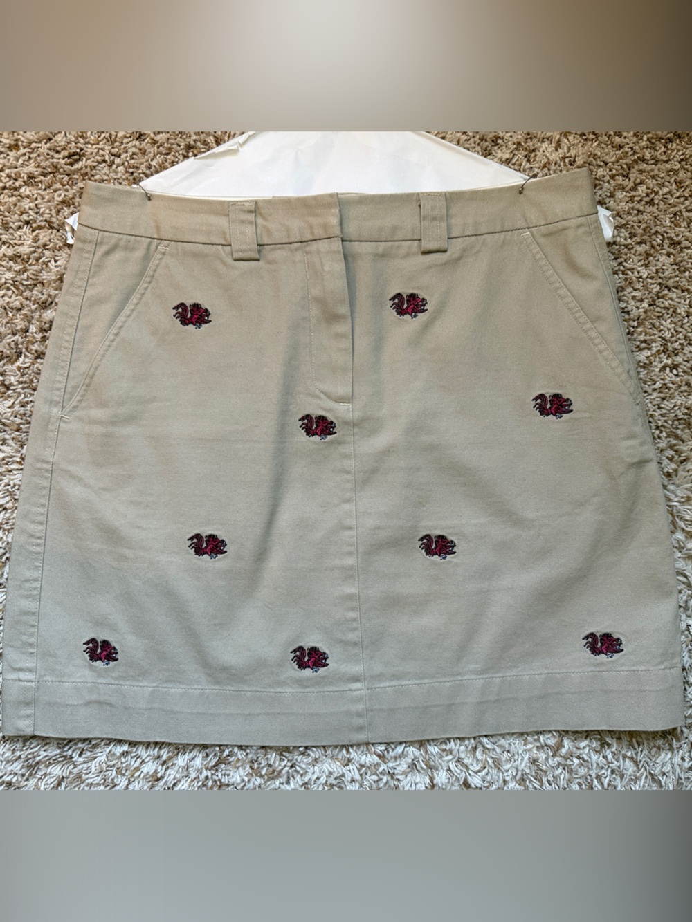 SC Gamecocks - Embroidered Beige Cotton Mini Skirt - 10